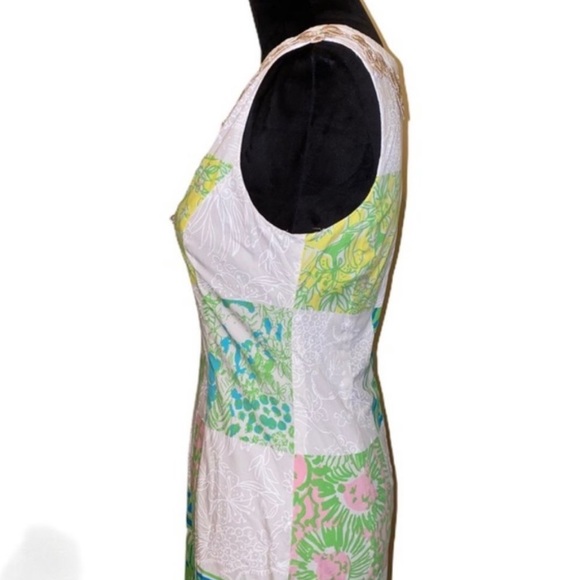 Lilly Pulitzer Janice Shift Dress Lioness Patch Size 2 75709 Easter Spring - Picture 6 of 8